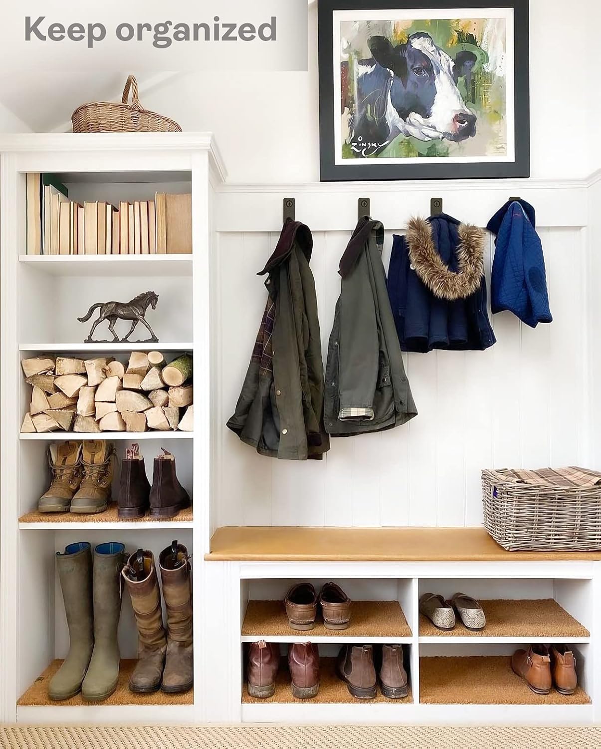 Robe & Towel Hook, 6 Pack Heavy Duty Stainless Steel Outdoor Wall Hooks for Hanging Towel, Coat, Backpack, Keys, etc (Modern Industrial)