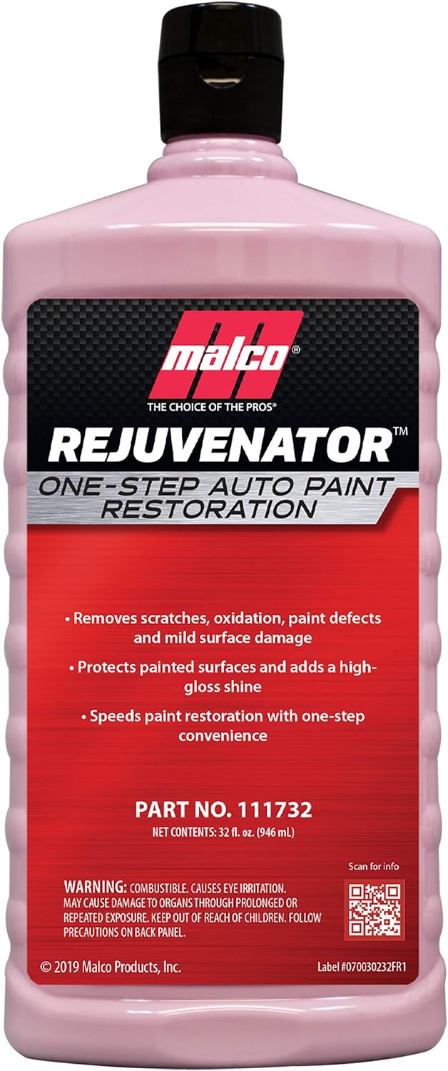 Malco Paint Rejuvenator - One Step Automotive Paint Restoration/Clear Coat Scratch and Swirl Remover/Re-Shine Old, Aged Paint to Look New / 32 Fl Oz (111732)