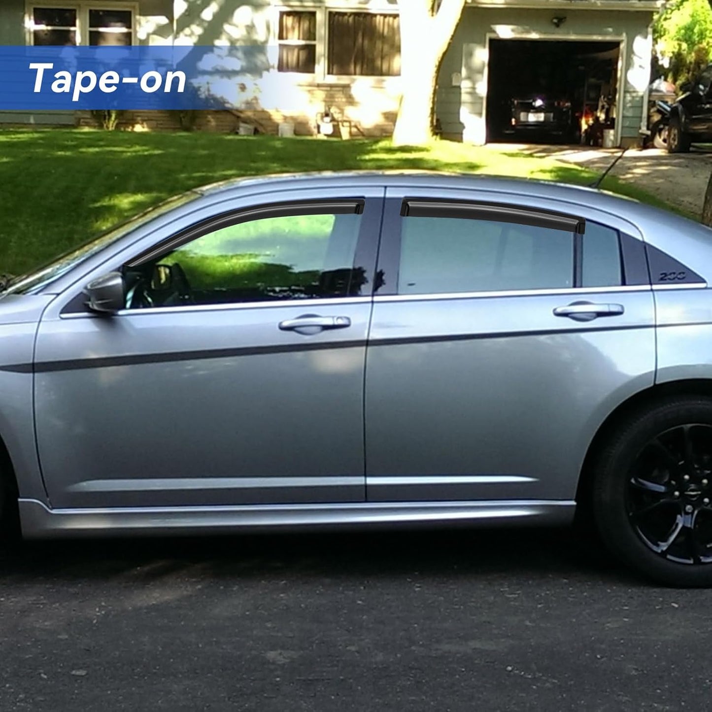 Window Visors Rain Guards for 2011 2012 2013 2014 Chrysler 200, Out-Channel Window Vent Wind Deflectors Visors Shades for 2007-2010 Chrysler Sebring