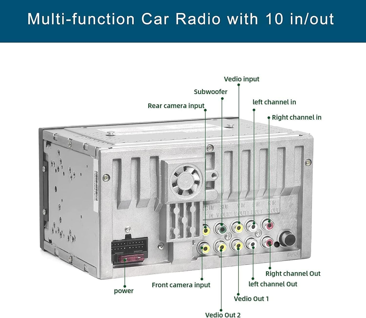 Double Din Car Stereo with CD/DVD Player Apple Carplay & Android Auto, 6.2Inch Car Radio with Bluetooth and Backup Camera, Touch Screen, Mirror Link, Steering Wheel Control, USB/TF/AUX Input, AM/FM
