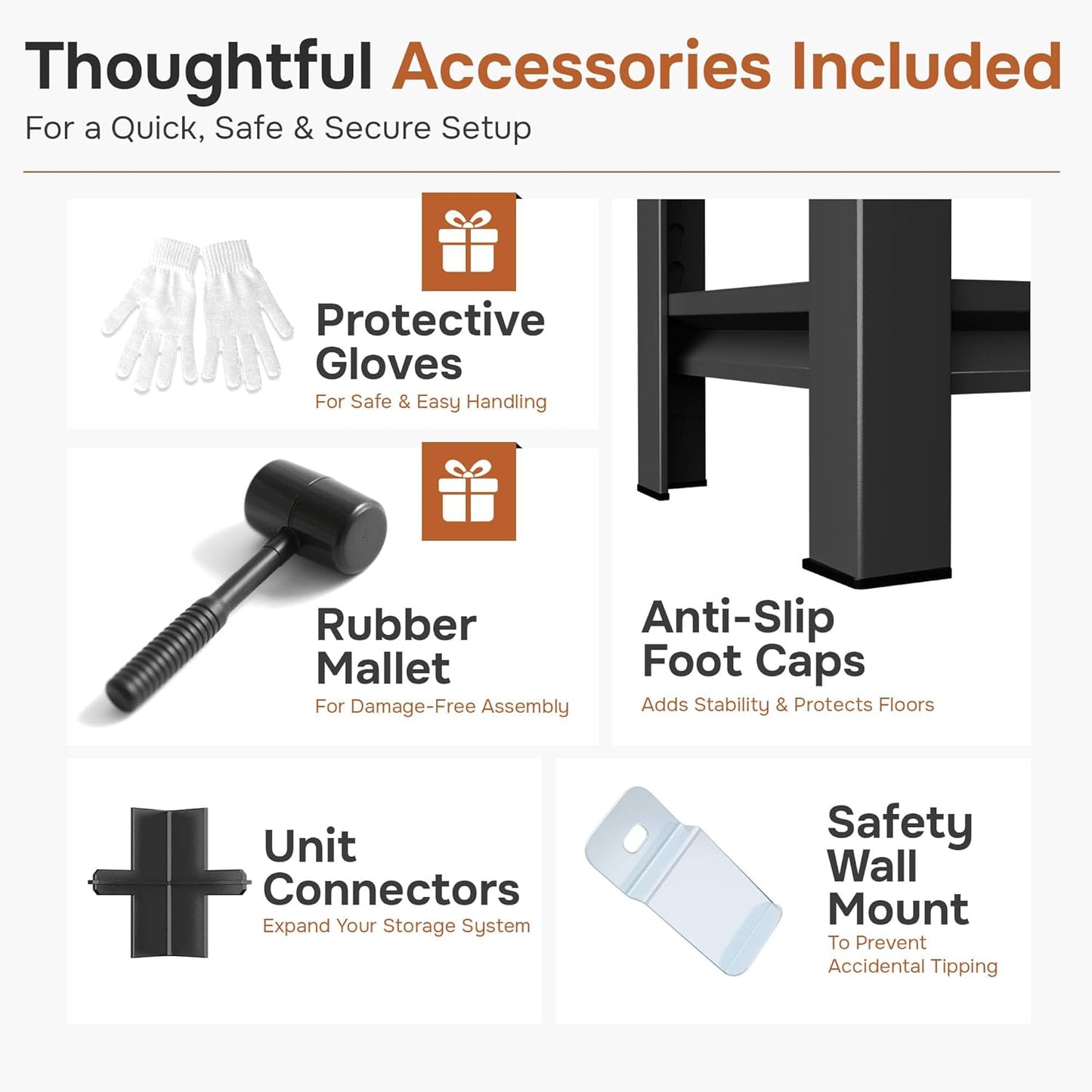 88" H Garage Shelving 5 Tier Storage Shelves Heavy Duty 3800LBS Adjustable Shelf Unit Metal Garage Shelving for Warehouse Industrial Basement, 88" H x 47" W x 24" D, Black