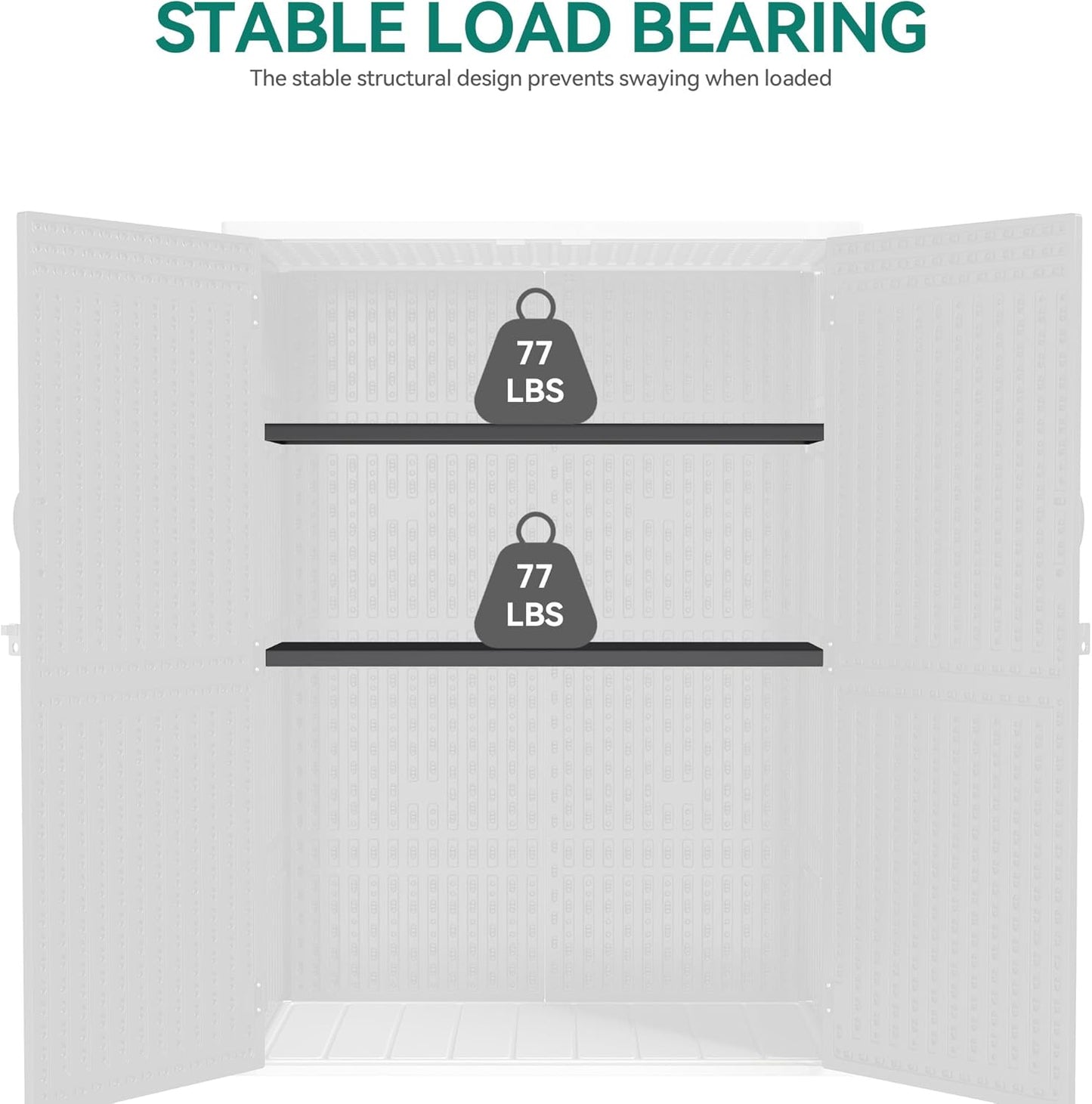 YITAHOME 2-Piece Metal Storage Shed Shelves for 59 cuft Vertical Outdoor Storage Shed，51 in x 13.8 in Shelf with 8 Screws, Easy Assembly, 22 lbs, Black