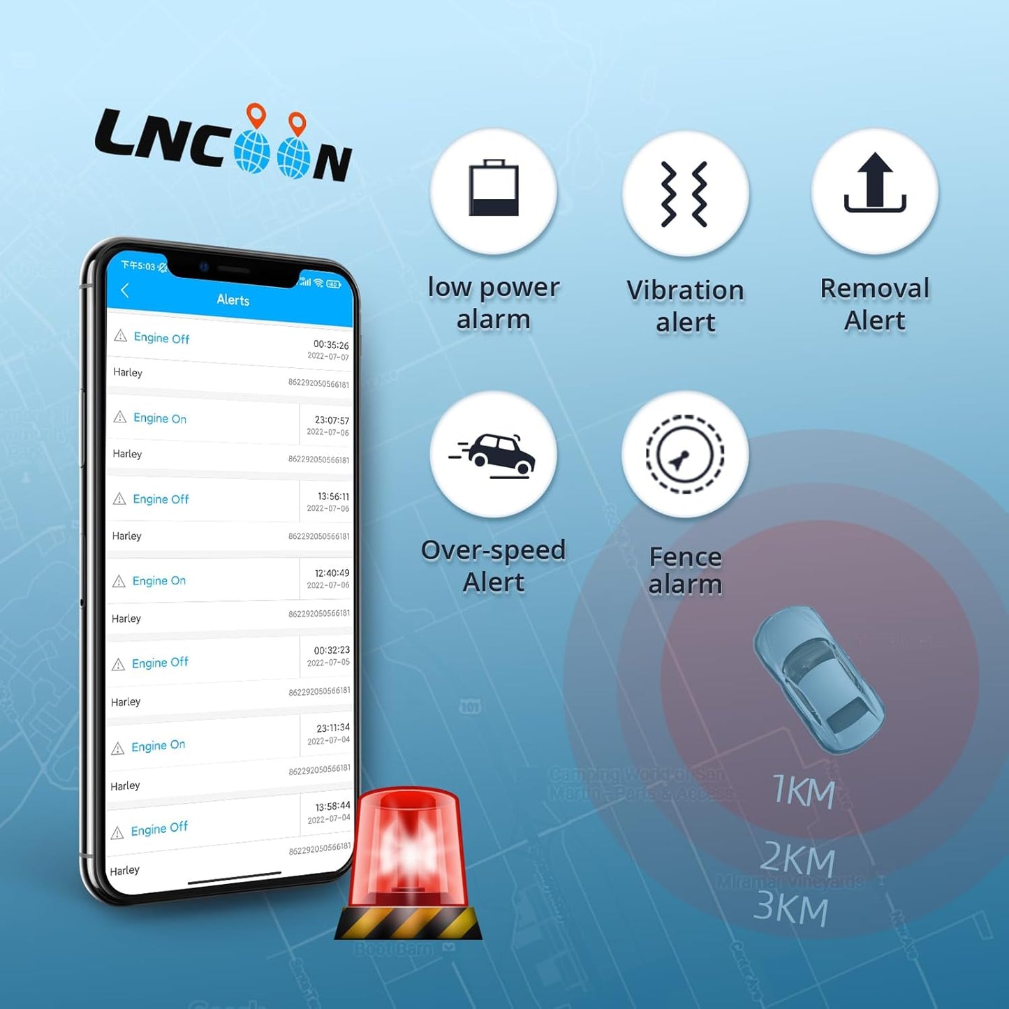 Car GPS Tracker, Tracking Devices for Cars 10000mAh Large Battery Waterproof, Real-Time Tracking Anti-Theft Alarm Notifications Built-in Magnet Via Mobile App, LL301