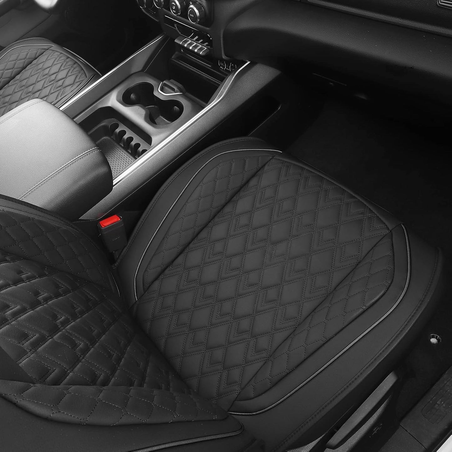 JOJOBAY Car Seat Covers for Dodge Ram 2 Pcs Front,Fit Ram 2009-2025 1500/2500/3500 Pick-up Truck,Crew,Regular,Quad,Mega Cab,Waterproof Leather Automotive Seat Covers 2 PCS Front,Black