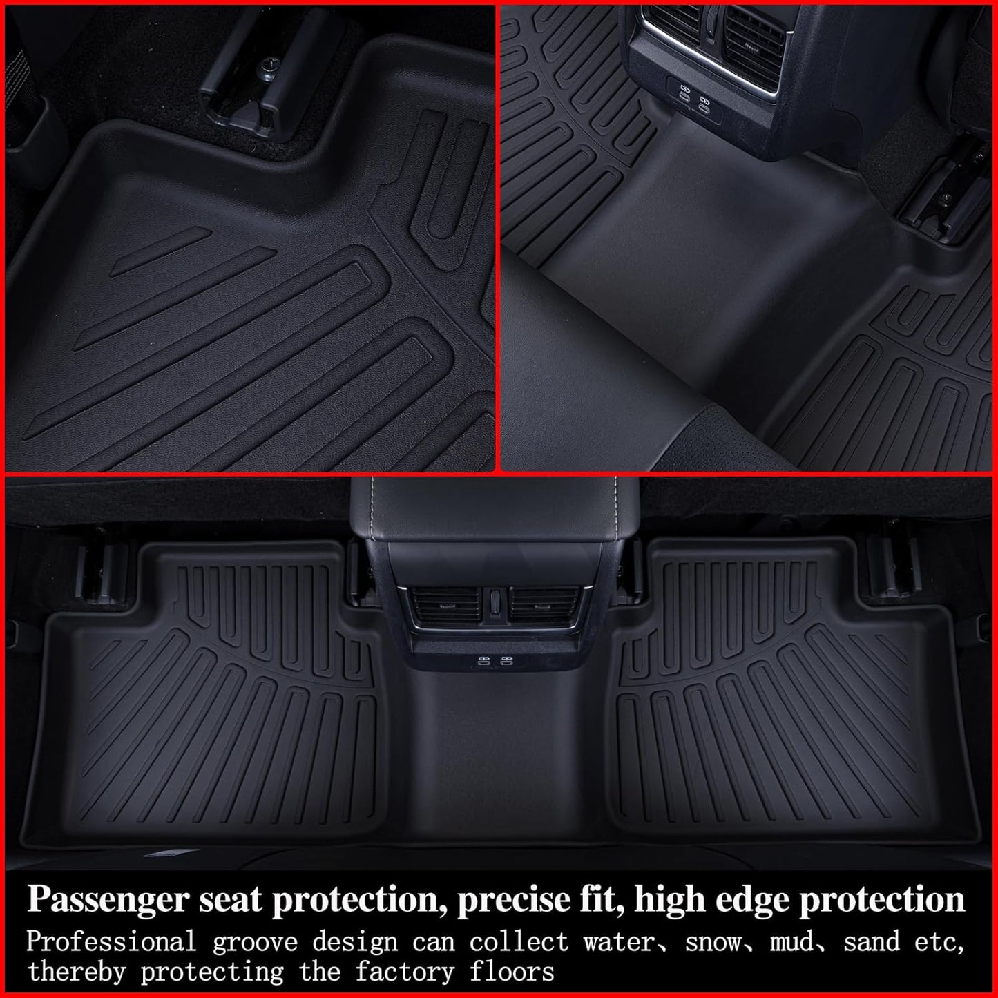 Floor Mat with Trunk Mat for 2025 Nissan Murano with Velcro Backrest Mat TPE All Weather Protection Floor Liners & Cargo Liners Covering The Backrest Accessories