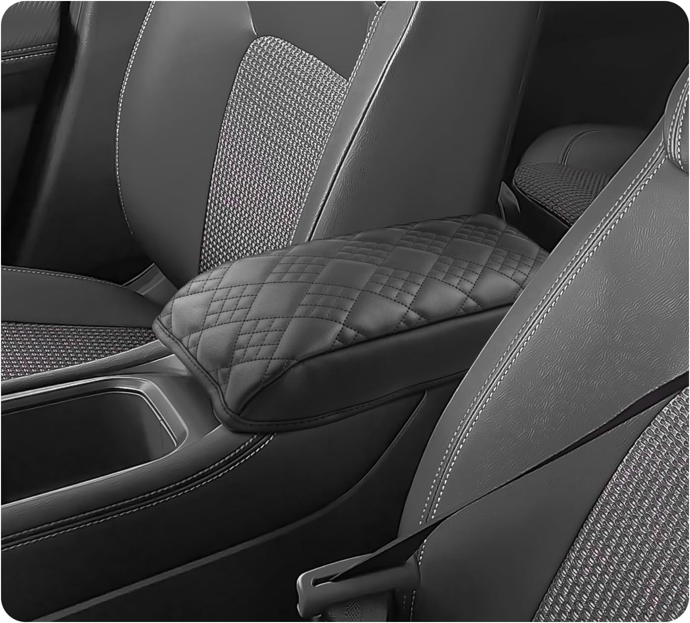 LUWU 2025 Kicks Center Console Cover Compatible with 2025 Nissan Kicks Accessories 2025 Kicks S/SV/SR Armrest Cover Armrest Console Cover (Thick Black)