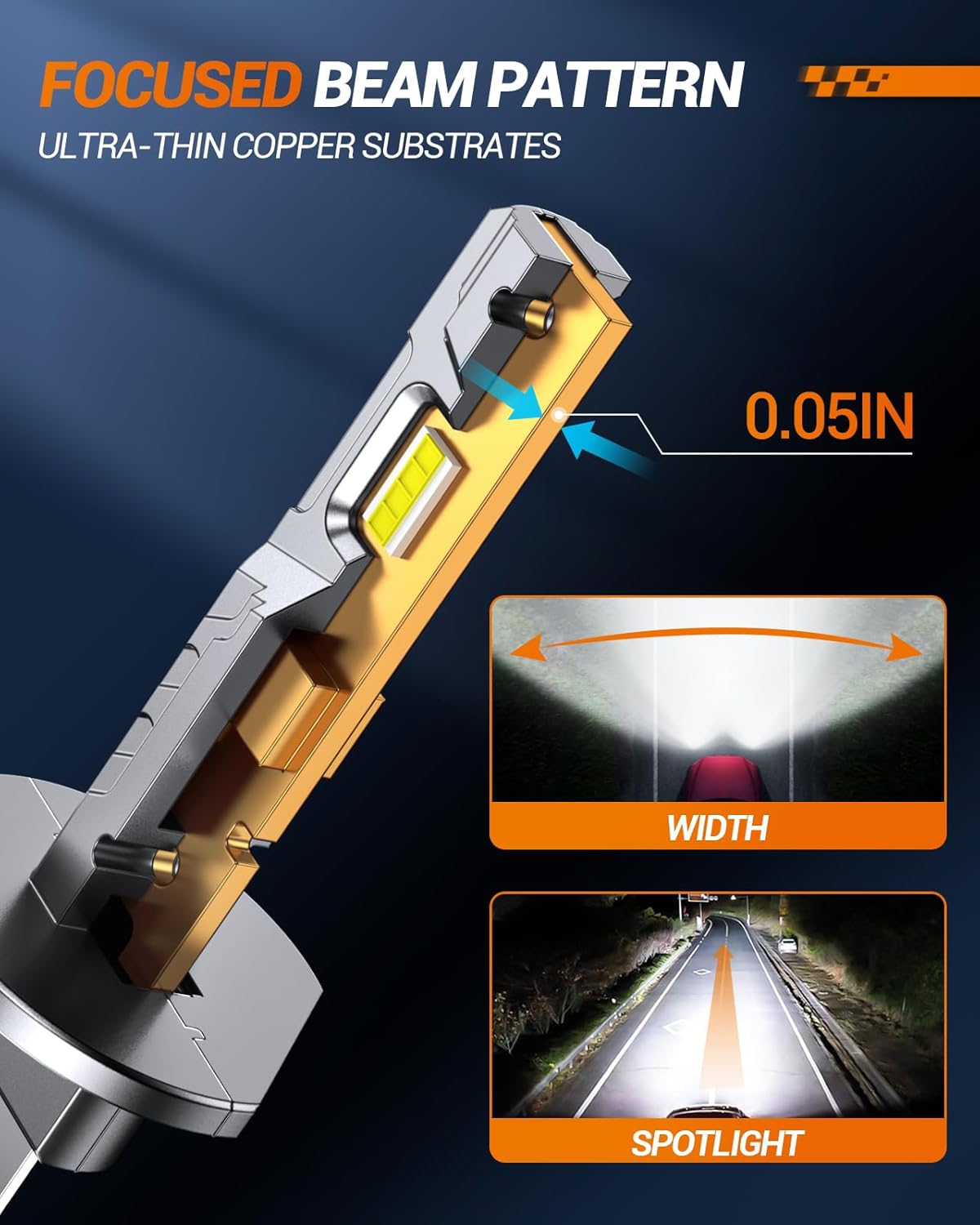 SEALIGHT H1 Fog Bulbs, 50000LM Super Brighterness 1:1 Mini Size, 6500K Cool White Fog Lights with 15000RPM Cooling Fan, 3 Minutes Inatallation, Pack of 2