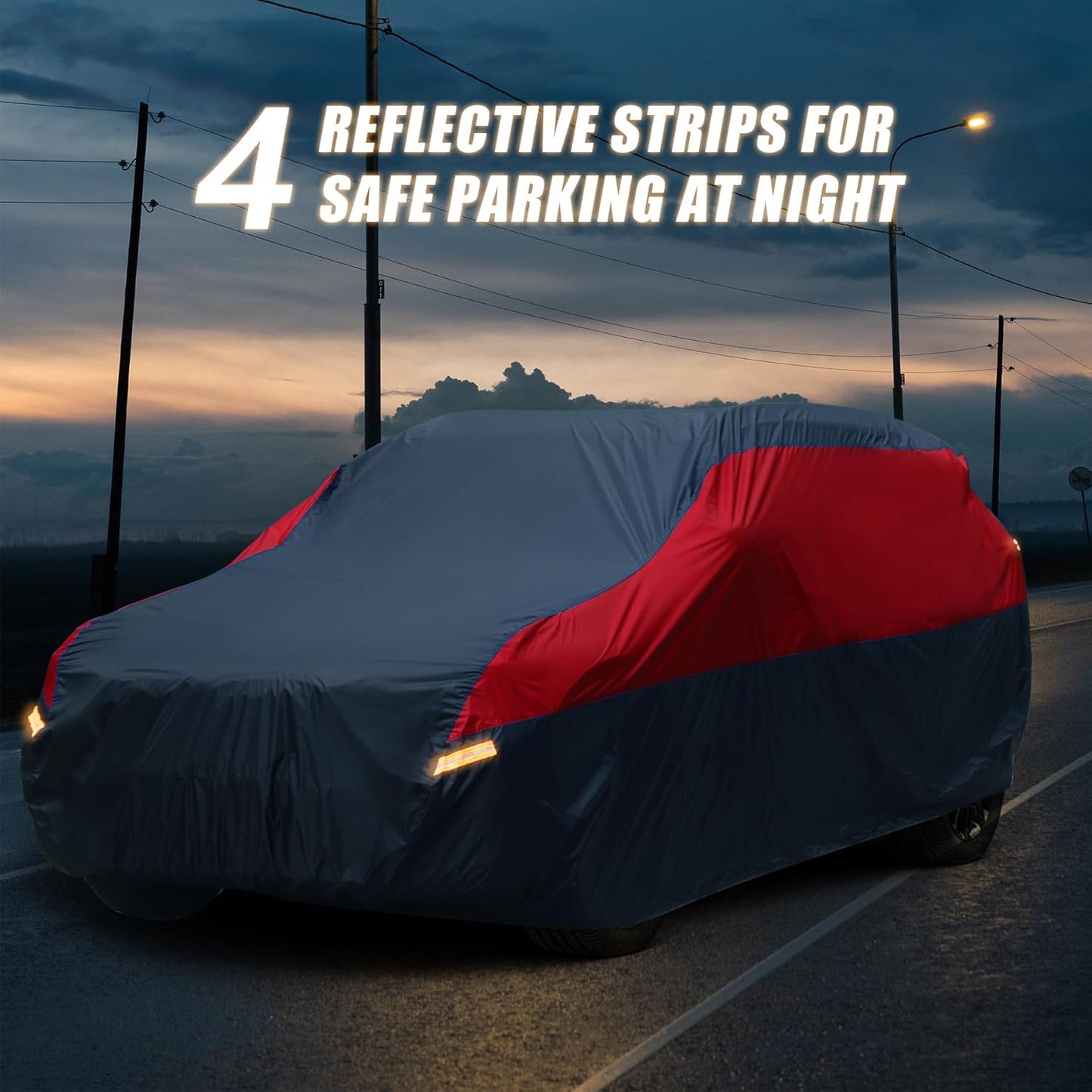 SUV Car Cover Waterproof All Weather,Cover Full Exterior Cover Windproof Outdoor Full Car Cover UV/Snow/Hail/Dust Protection Fit SUV Jeep-Length 182" to 190"