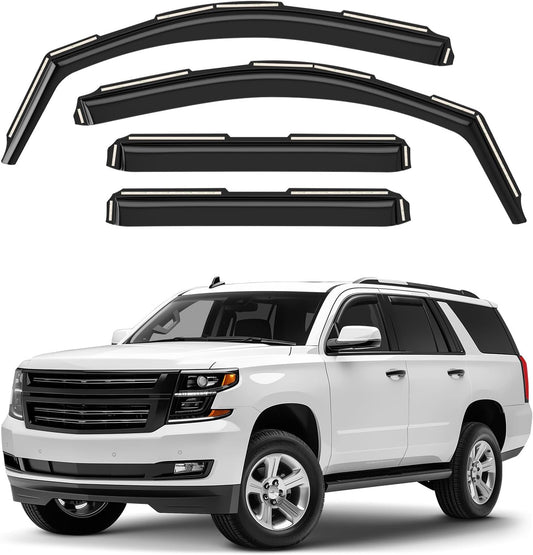 Window Deflectors Smoke Tinted in-Channel Side Window Vent Visor Deflectors Rain Guards Compatible with Chevrolet (Chevy) Tahoe/GMC Yukon 2015-2020 - 4pcs. GW0990