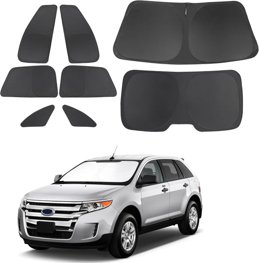 TINGLU Window Shades for Ford Edge 2007-2014 Accessories Car Side Full Windows Rear Triangular Windshield Sun Shade Sun UV Rays & Privacy Protection for Camping,Napping 8PCS