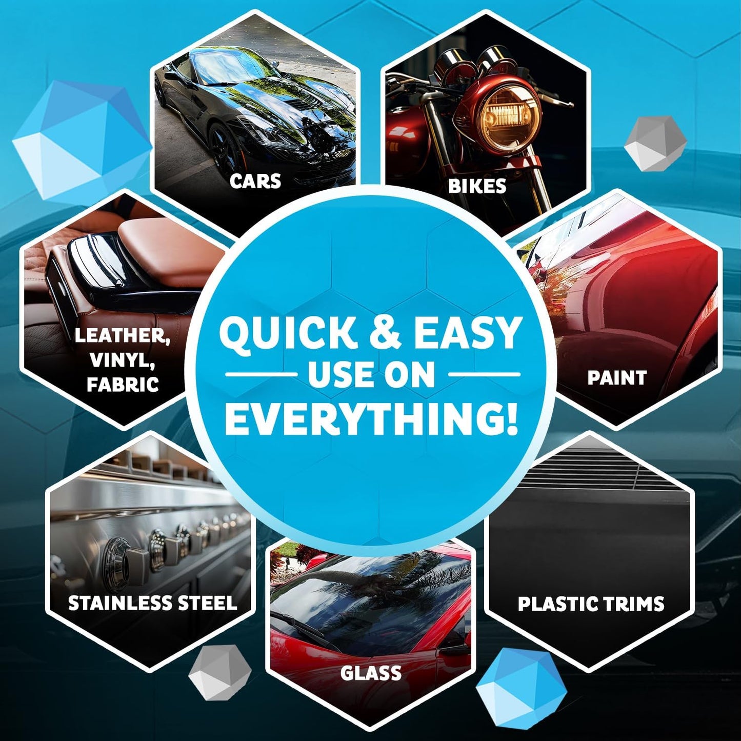 MAXLONE ™ Car Spray with Triphene® Technology, Quick Spray & Wipe All Purpose Waterless Detailer - Clean, Shine, Protect Paint, Glass, Wheels, Trim Without Pre-Washing (2, 20oz w 4 Micro Fiber Cloth)