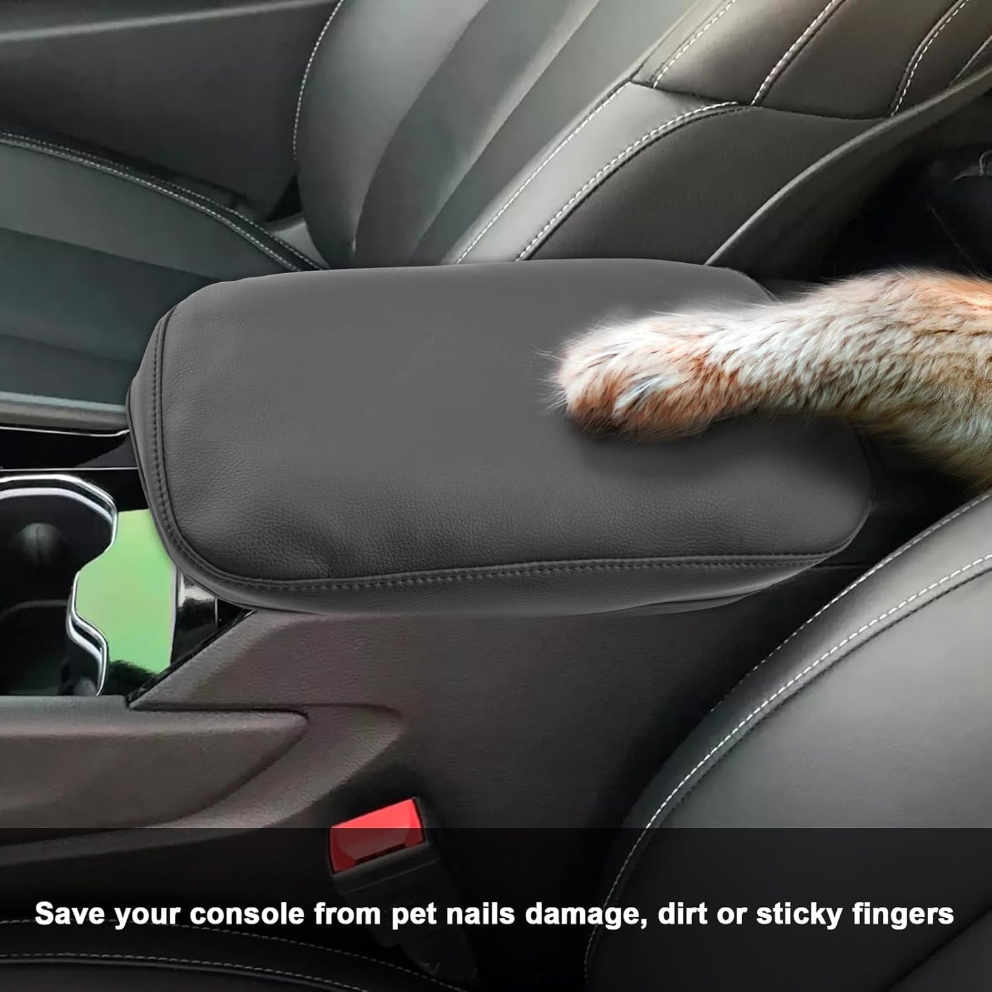 SXCY for 2022-2025 Grand Cherokee Armrest Cover for Jeep Grand Cherokee 2025 Accessories 2024 Grand Cherokee Console Cover 2025 Grand Cherokee Middle Console Cover(Black Line Slim)