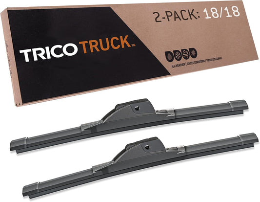 TRICO Solutions™ Truck 18 Inch Pack of 2 High Performance Automotive Replacement Windshield Wiper Blade for Select Ford, Chevrolet, and GMC Models (58-1818)