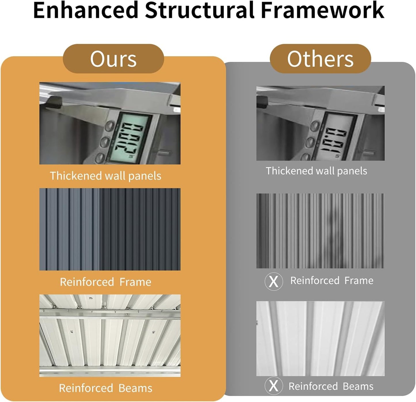 Outdoor Storage Shed 8x10 FT with Window - Metal Sheds & Outdoor Storage for Motorcycle, Bike, Garden Tool, Lawnmower - Backyard Tool Building with 1 Sliding Door and 4 Vents (Without Floor)