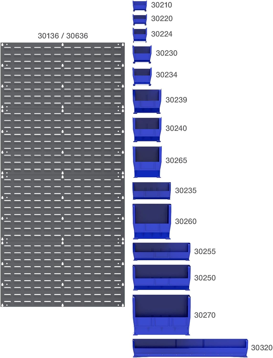 Akro-Mils 30636 Heavy Duty Wall Mount Garage Storage Steel Louvered Panel | Wall Storage Bin Hanging Organizer System for AkroBins, 36-Inch W x 19-Inch H, White, 4 Pack
