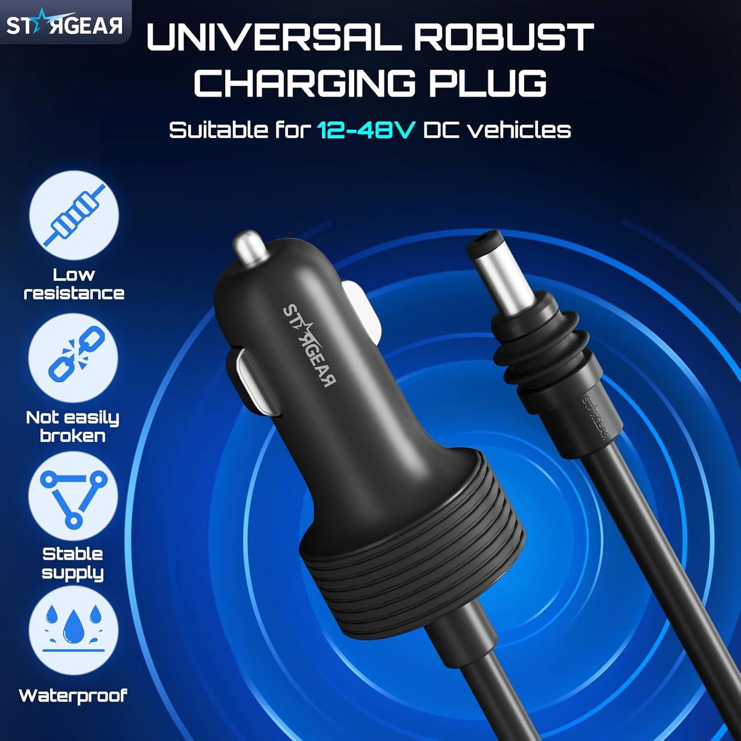 Starlink Mini Cable 12V Power Cable 3M/10FT, Starlink Mini Accessories 16AWG Cigarette Lighter to DC Cord, 12V-48V Car Charger Car Adapter