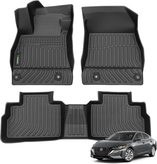 ANBINGO-All Weather Floor Mats Custom for 2020-2026 Nissan Sentra S/SV/SR Sedan Waterproof Guard Automotive Sentra Floor Mats Sentra Accessories Full Set Black