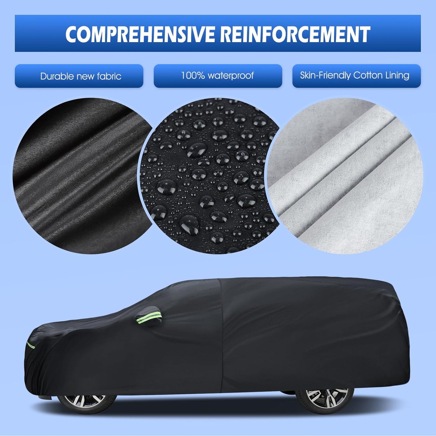 Car Cover Custom Fit for Chevrolet Chevy Suburban 1973-2025, Migaven Waterproof Full Exterior Cover Sun Rain Protection with Door Zipper and Cotton Lining