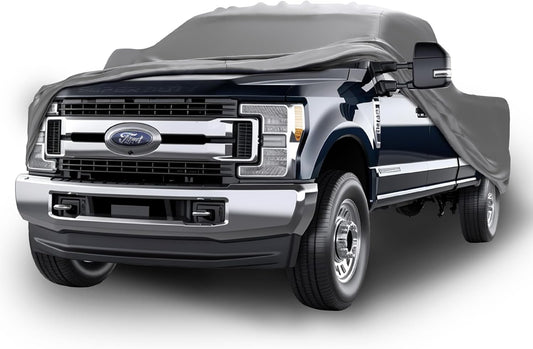 Car Covers Weatherproof Max Truck Cover & Warranty Compatible with Ford 1999-2002 F-350 SuperCab, 6.75 with Camper Shell– Outdoor Cover, Prevents Theft with Cable Lock