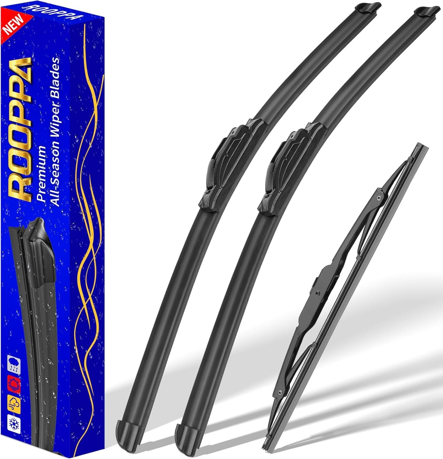 3 wipers Replacement for 2018-2023 Chevy Chevrolet Traverse, Windshield Wiper Blades Original Equipment Replacement - 24"/20"/10" (Set of 3) U/J HOOK