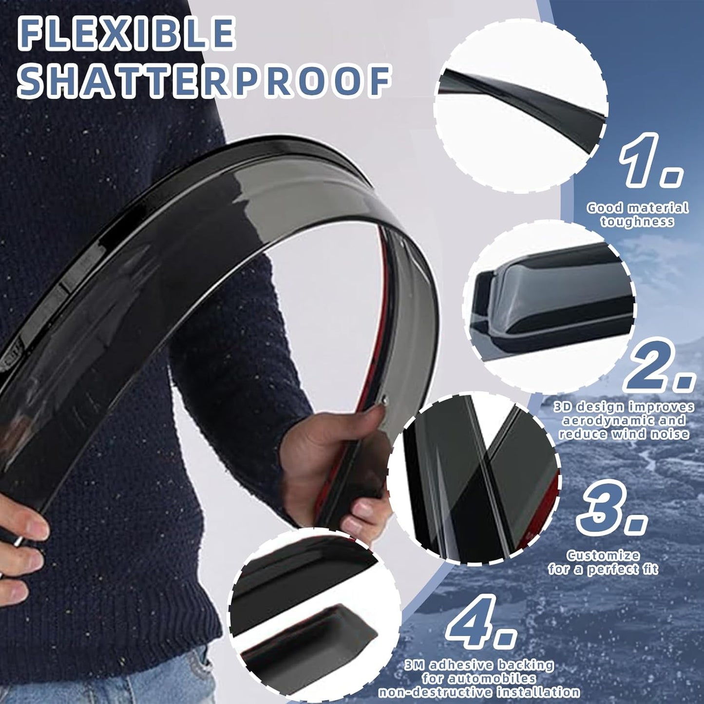 Window Visors Rain Guards fits 2013-2022 Buick Encore (Excludes Encore GX), Out-Channel Window Wind Deflectors Vent Shades for 14-22 Trax, Dark Smoke, 2014 2015 2016 2017 2018 2019 2020 2021