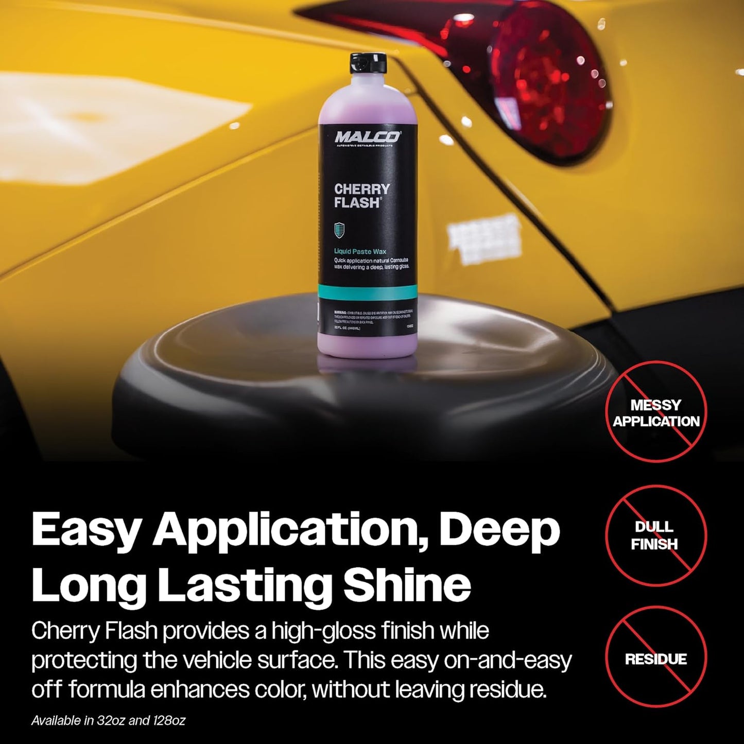 Malco Cherry Flash Automotive Liquid Paste Wax – Protect & Shine Your Vehicle/Easiest Way to Hand Wax Your Car/Lasting Gloss & Protection For Cars, Trucks, Boats and Motorcycles / 1 Gal. (124801)