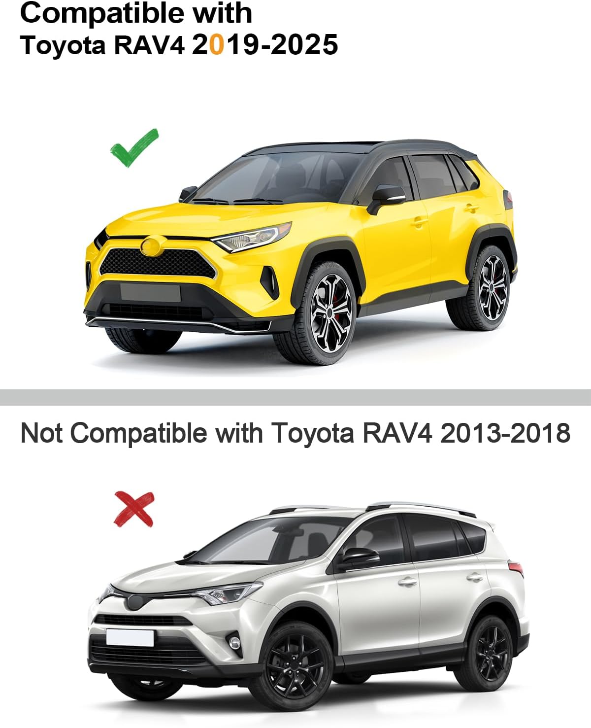 Tape-On Window Rain Guards Fit for Toyota RAV4 2019-2025 Extra Durable Window Deflectors Vent Visors Shades Exterior Car Accessories Visors Rain Guards - 6 pcs