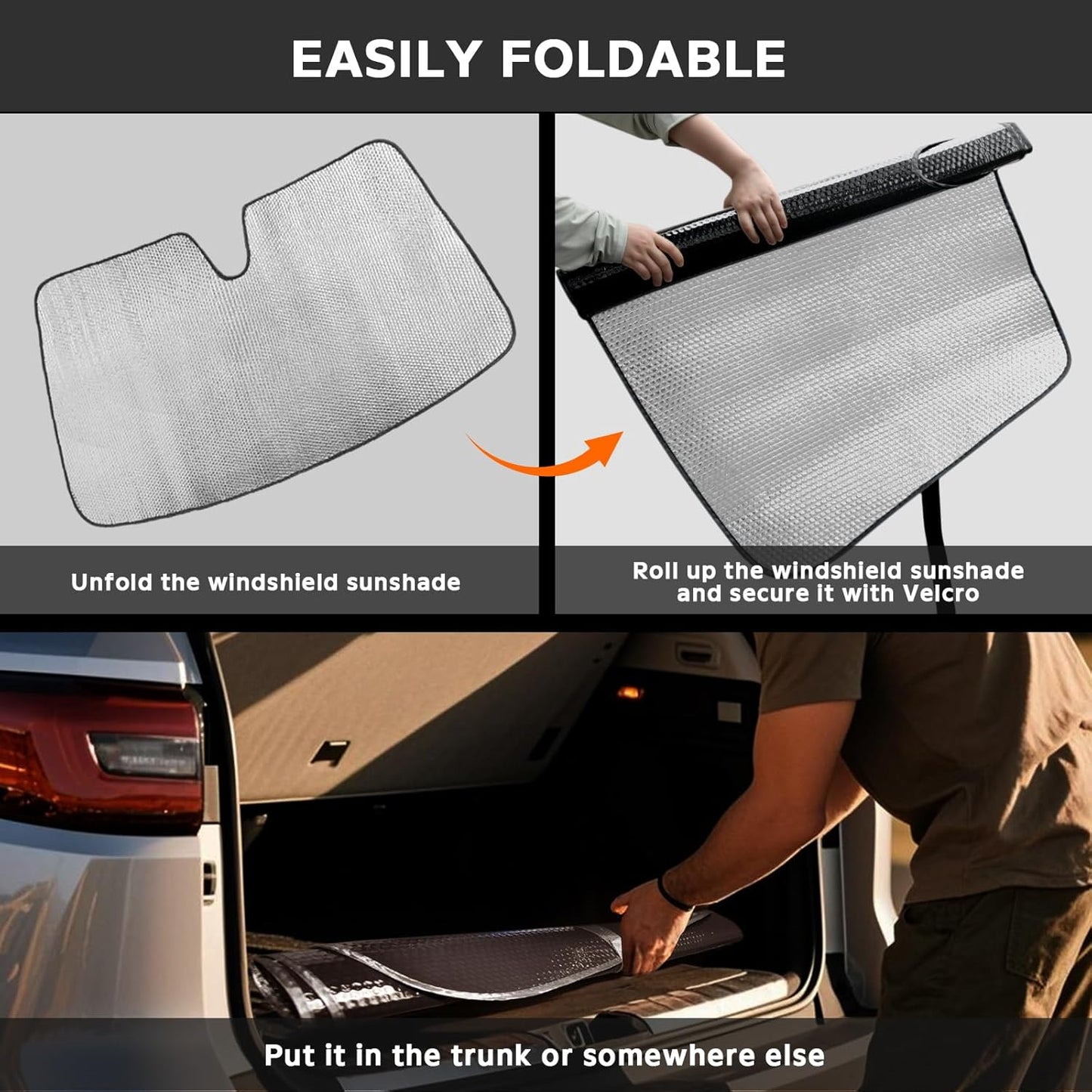 Windshield Sun Shade for Ford Ranger 2019-2025 - 5-Layer Bubble Foldable Front Window Shade Sun Visor Accessories - Blocks Heat & UV Rays