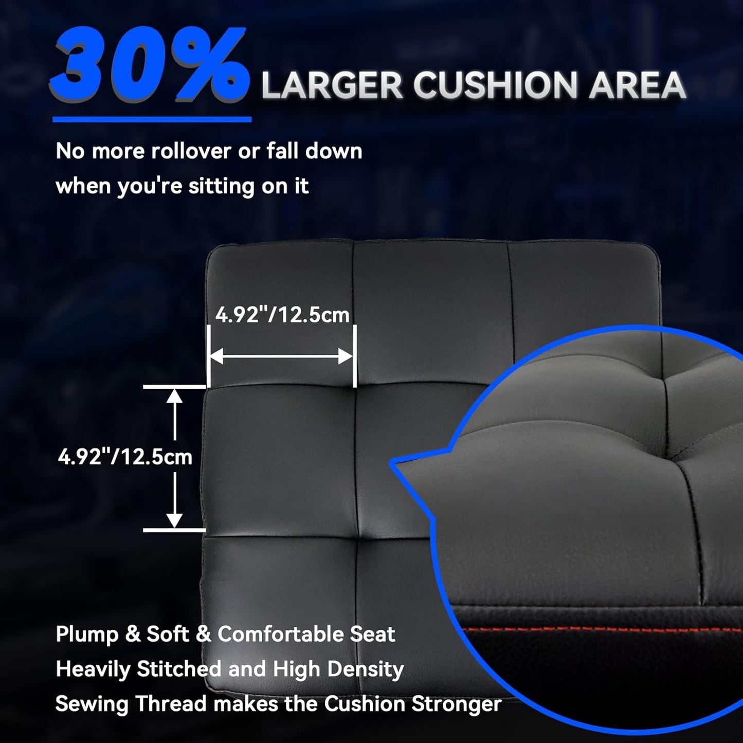 Rolling Creeper Garage Shop Seat for Men, Padded Mechanics Stool with Tool Tray Storage for Garage, Rolling Workshop Stool with Wheels, Auto Creeper Seat, 330 LBS Capacity, Heavy Duty, Blue