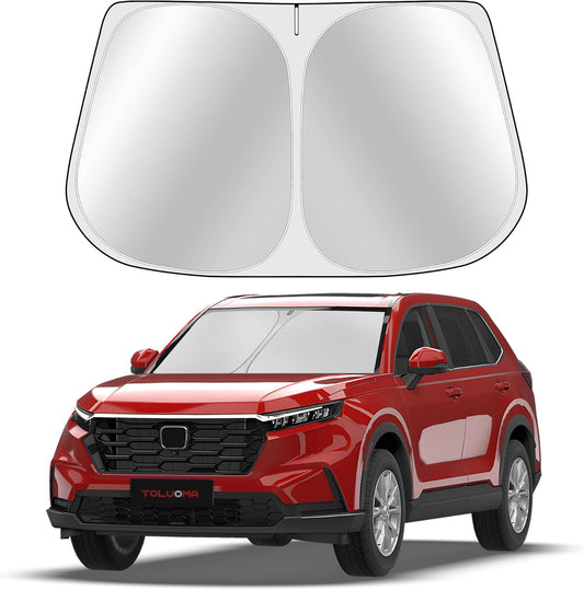 Custom Fit Windshield Sun Shade for Honda CRV 2023-2025 - Full Coverage, 210T Reflective Fabric, Double-Layer Design - Blocks 99% UV Rays, Keeps Car Cool, Easy to Install and Store