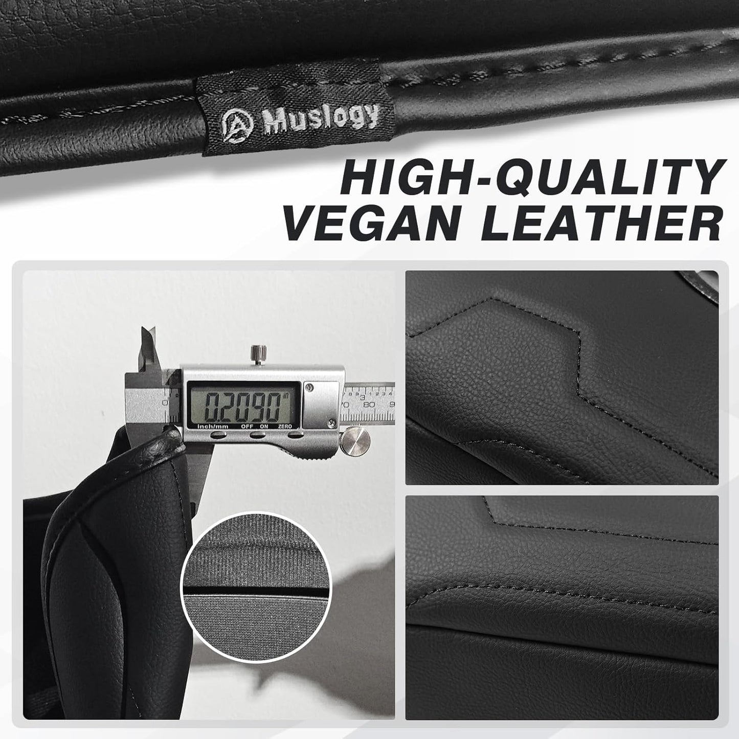 Muslogy Center Console Armrest Cover Compatible with Chevy Silverado & GMC Sierra 2019-2025 Comfort Armrest Pad Arm Rest Cushion Vegan Leather Protector Regular Thick(Jump Seat ONLY)