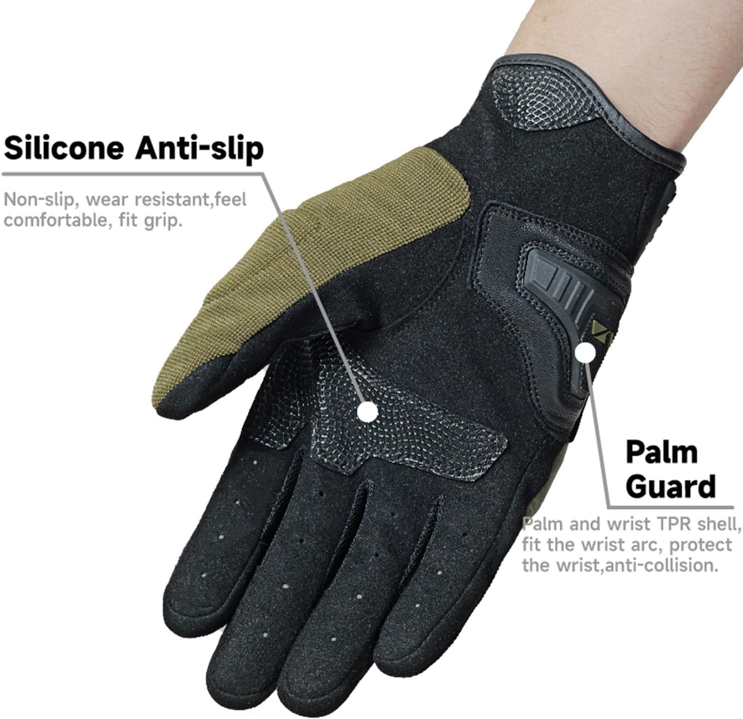 VXW High Protection Motorcycle Gloves for Men - Gel Palm Sliders& Joints Protection Design, High-Speed Sports Gear for MTB/ATV/BMX/Motocross/Racing/Dirt Bike Gear