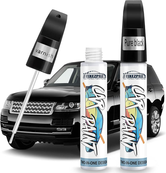 Black Touch Up Paint for Cars, Car Scratch Repair Pen, Color Accurate Automotive Paint with Varnish Clear Coat Pen Quick and Easy Fix Vehicles Chip Rim Scuff Repair