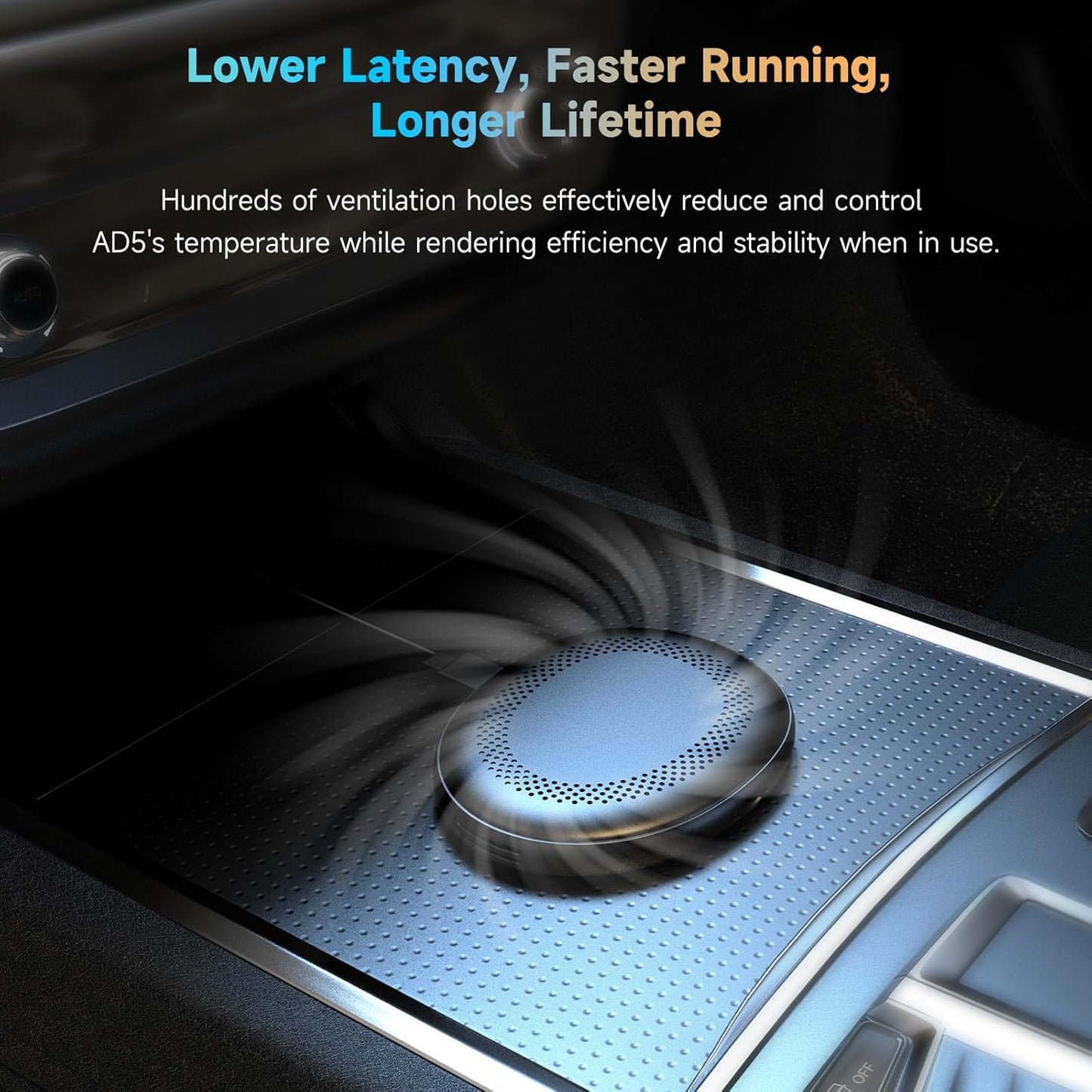 AD5 AI Box Wireless CarPlay Adapter & Android Auto, 2025 Upgrade Ai Box CarPlay Compatible with YouTube, AI DriveChat, Dual Wi-Fi, Dual BT, Black