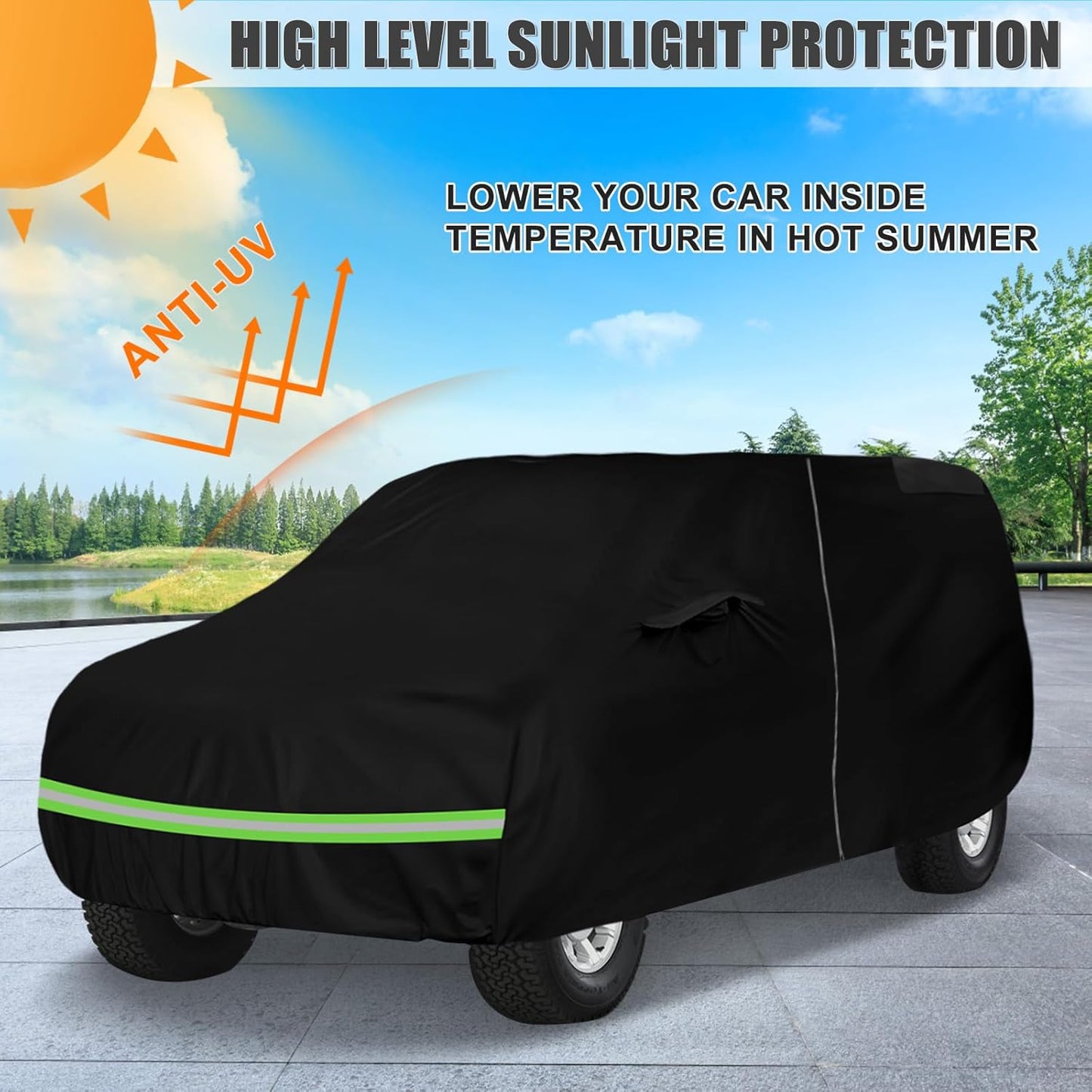 Waterproof Car Cover Compatible with 1984-2002 Toyota 4Runner 2/4 Door SUV Accessories, All Weather Classic Car Covers with Inner Cotton&Zipper Door for Snow Rain Protection