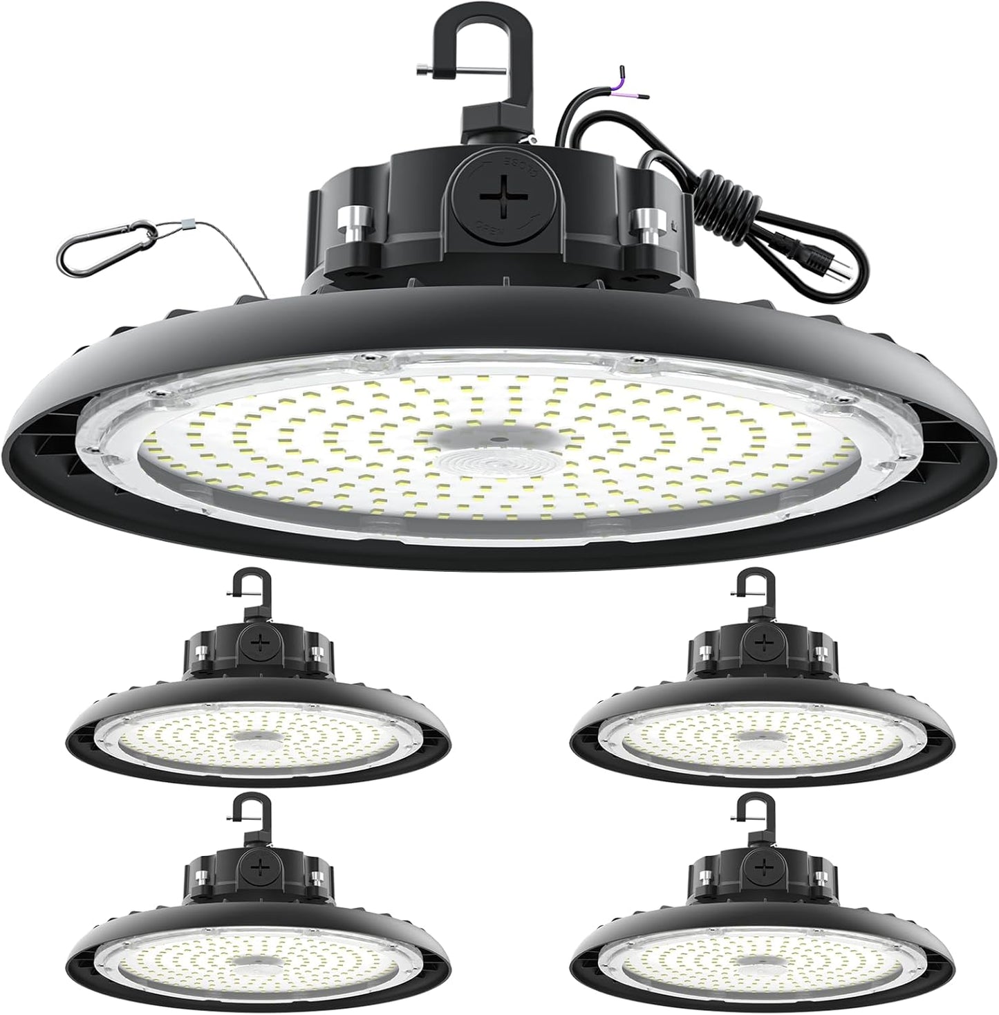 High Bay Lights LED UFO Light 240W LED Shop Lights 6000K IP65 Commercial Bay Lighting Fixture 43200 LM Super Bright, 5ft Cable Plug & Play for Warehouse Factory Garage Workshop Barn 4 Pack