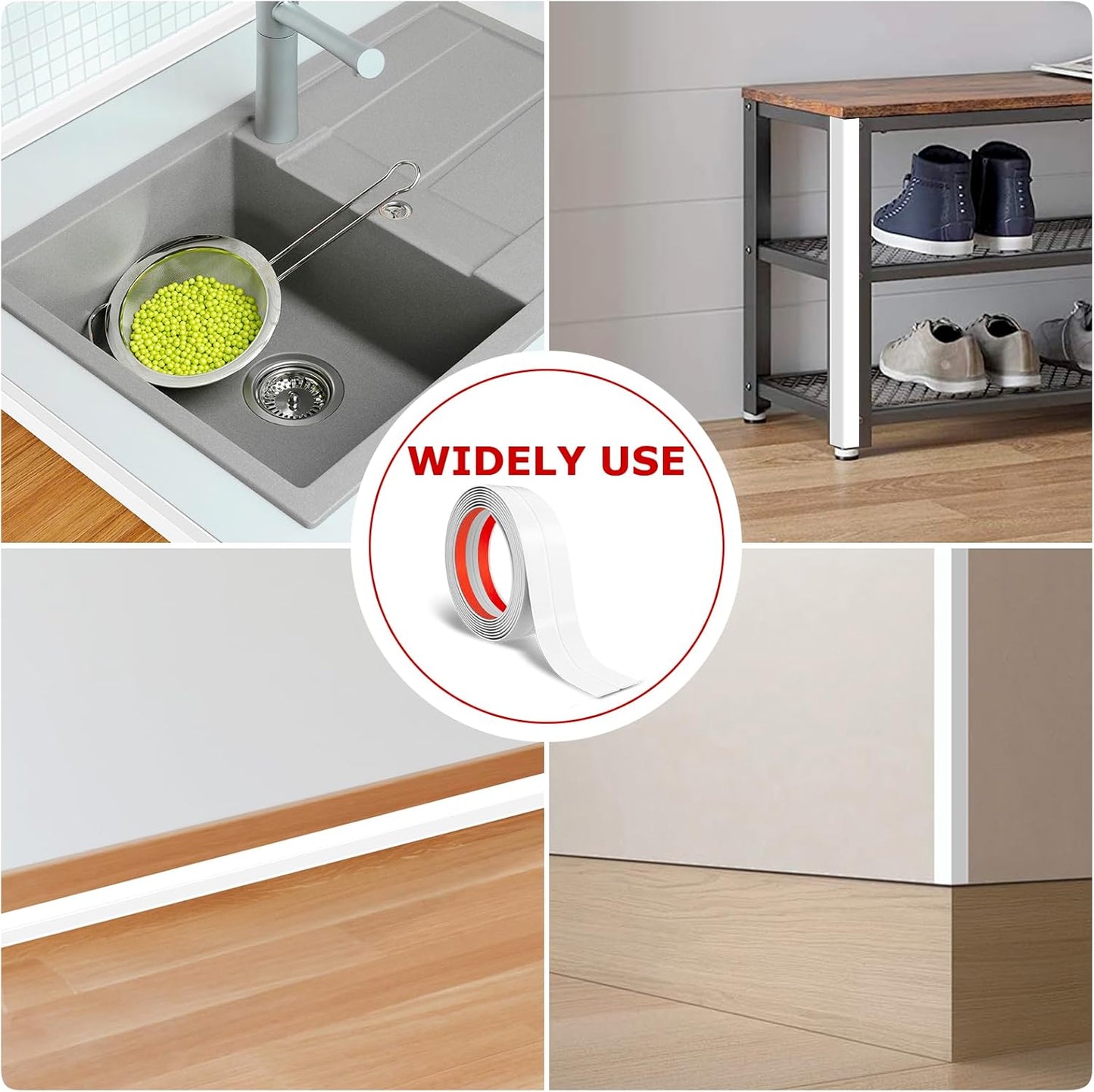 Flexible Wall Corner Protector Moulding Trim Peel and Stick Wall Corner Guards Edge Protector Self Adhesive Molding Trim Strip for Edge Ceiling (White, 1.6 in x 20 Ft)