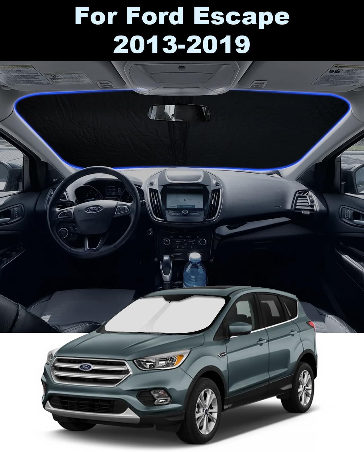 2025 Upgrade Front Windshield Sunshade fit for Ford Escape 2013-2019 Reflector Foldable Car Shade Automotive Windshield Sunshades Ford Escape Windshield Sun Shade |Keeps Your Vehicle Cool|