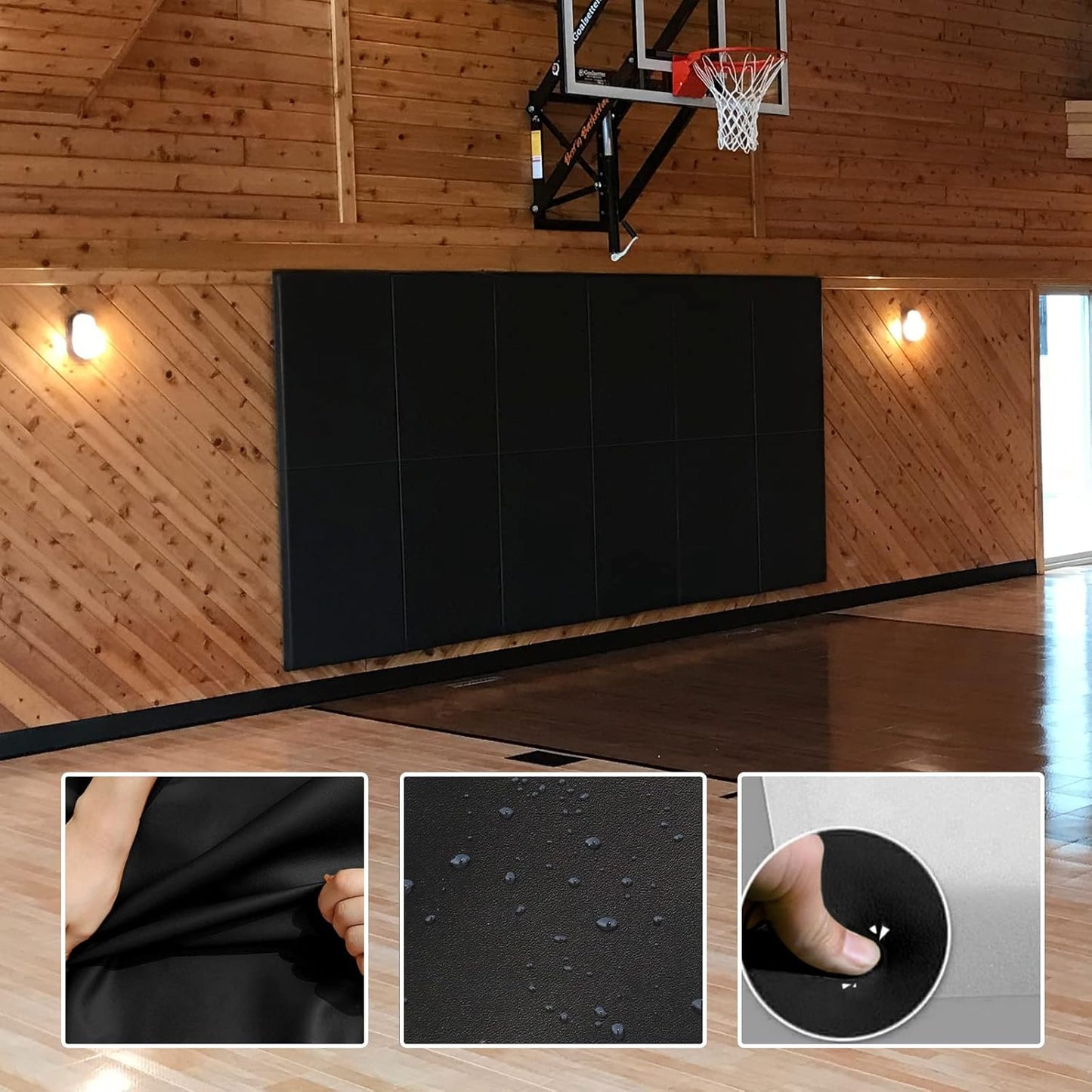 PROGOAL 2"/4" Thick Foam Protection Wall Pad，Gym Basketball-Court Protectors，Durable Waterproof Padding for Wall-Mounted Basketball Hoops(60" L x 20" W)…