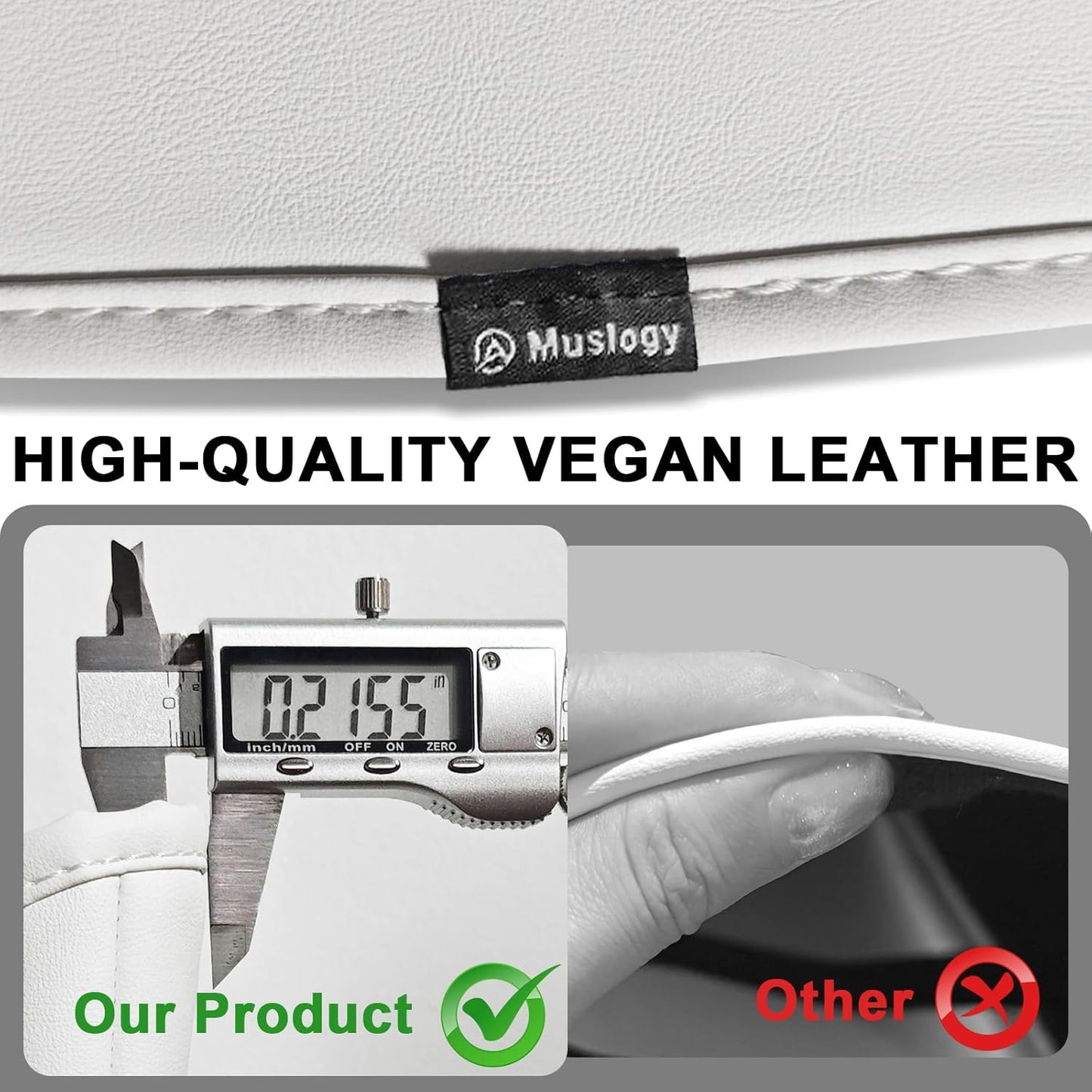 Muslogy Center Console Armrest Cover Compatible with Tesla Model Y Refresh 2026 Comfort Armrest Pad Arm Rest Cushion Vegan Leather Protector Regular Thick (25+ |Juniper| White, Regular)