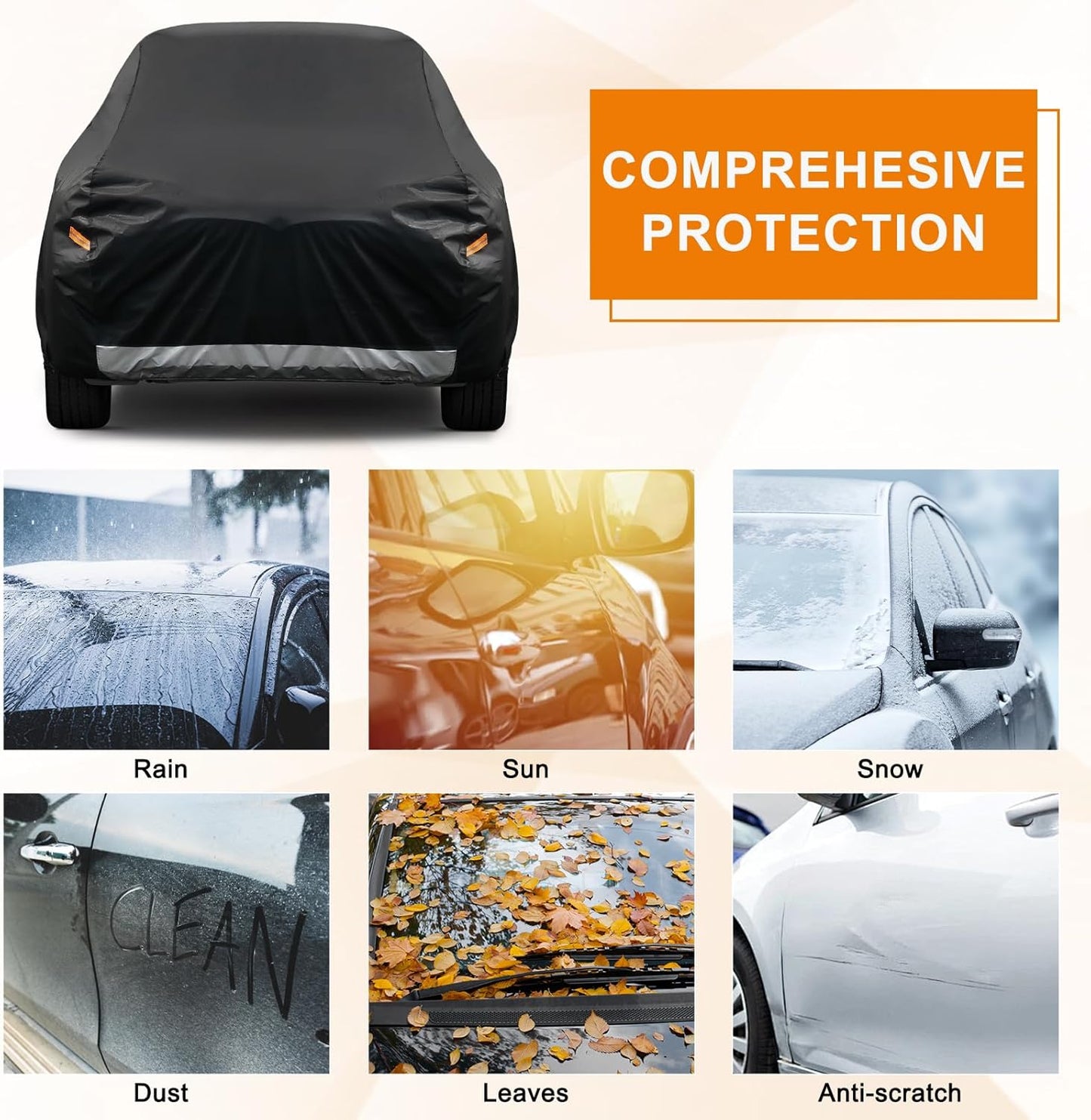 Kayme Truck Cover Custom Fit Dodge Ram 1500(1994-2001) Regular Cab Long Bed. Full Exterior Heavy Duty Outdoor Pickup Truck Car Cover Waterproof All Weather.Car Tarp for Wind Sun Dust Protection.Black