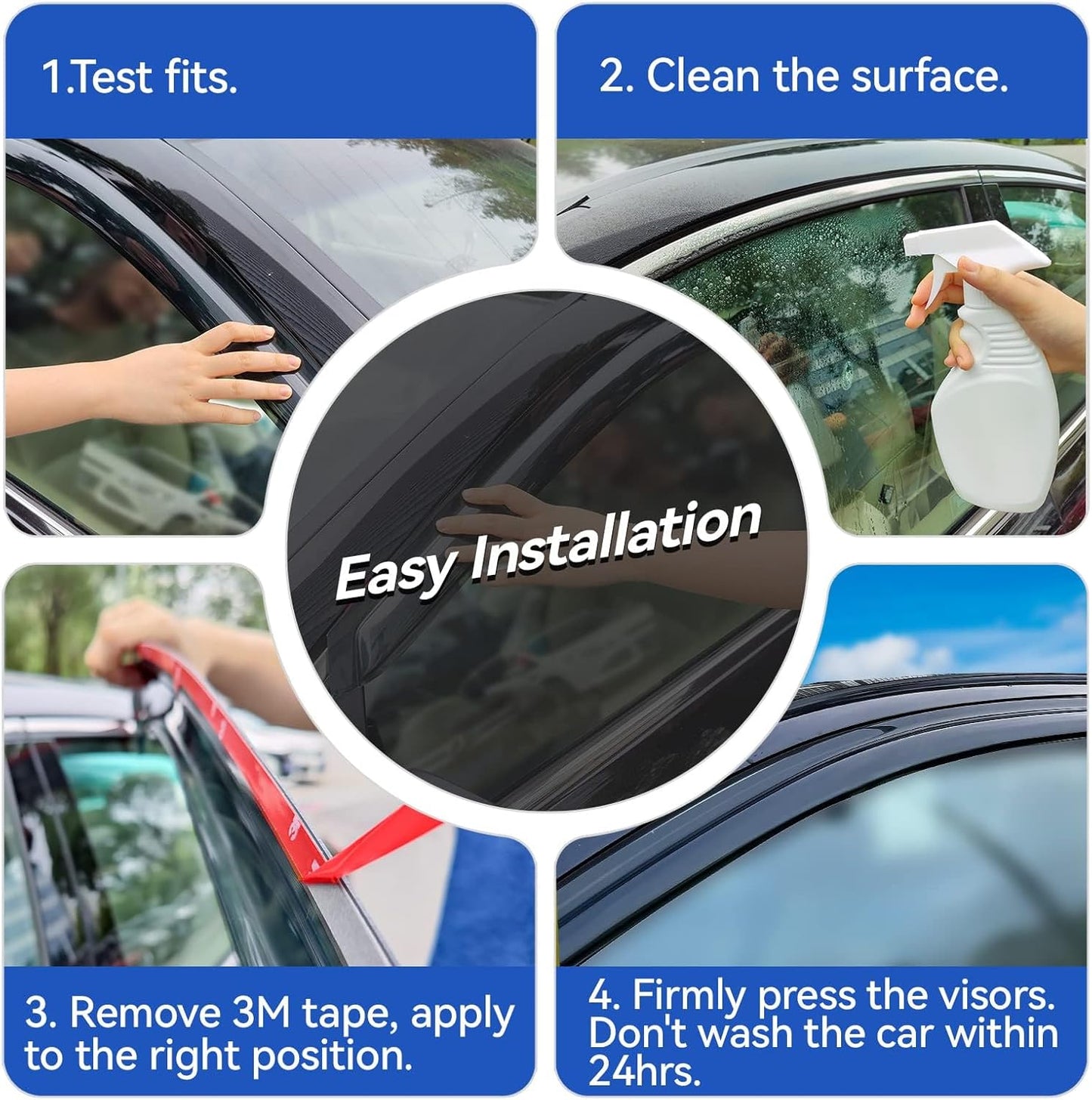 Window Visors Rain Guards for 2009-2018 Dodge Ram 1500 Quad Cab, Out-Channel Window Vent Wind Deflectors Visors Shades for 2019-2023 Ram 1500 Extended Cab Classic Model