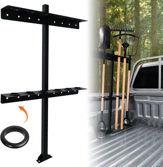 Trailer Racks for Lawn Equipment, Trailer Tool Rack Shovel Holder for Shovels, Rakes, Hoes, Landscape Hand Tool Rack for Open Trailers, Lawncare Trailer Accessories, with 6 Tool Holes&Rubber Grommets