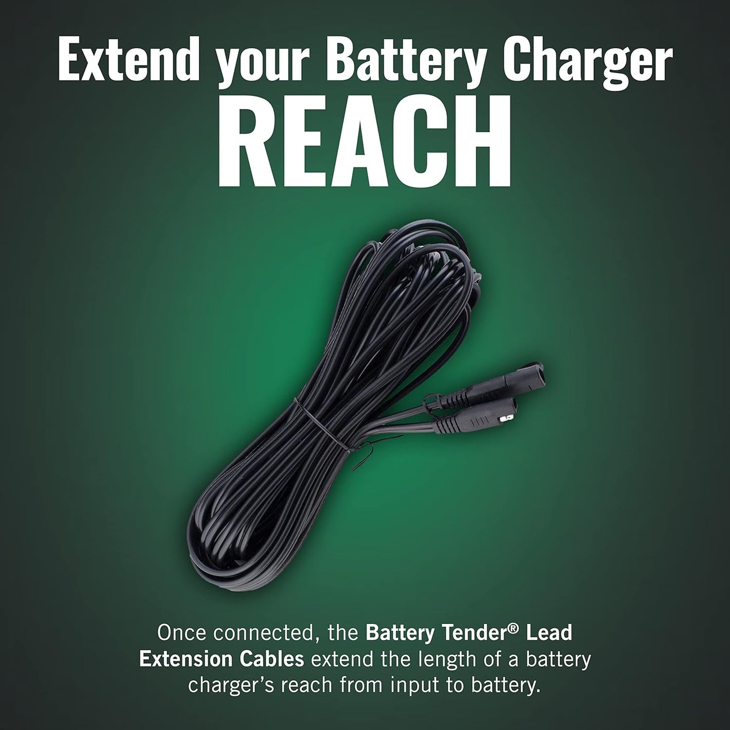 Battery Tender 25 Foot Extension SAE Cable - Designed for Use with Battery Tender Chargers - Quick Connect Plugs for Easy Connection to Motorcycle, Cars, ATVs and More - 081-0148-25