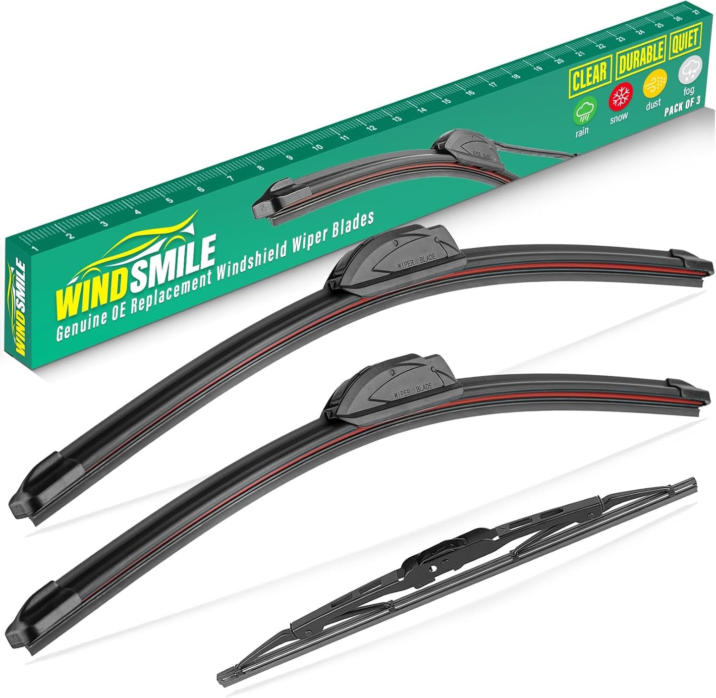 22" 22" 13" Windshield Wiper Blades Replacement for GMC Yukon/Yukon XL 2015 2016 2017 2018 2019 2020 Premium All Weather Front Rear Wipers Set - OEM Quality (Pack of 3)