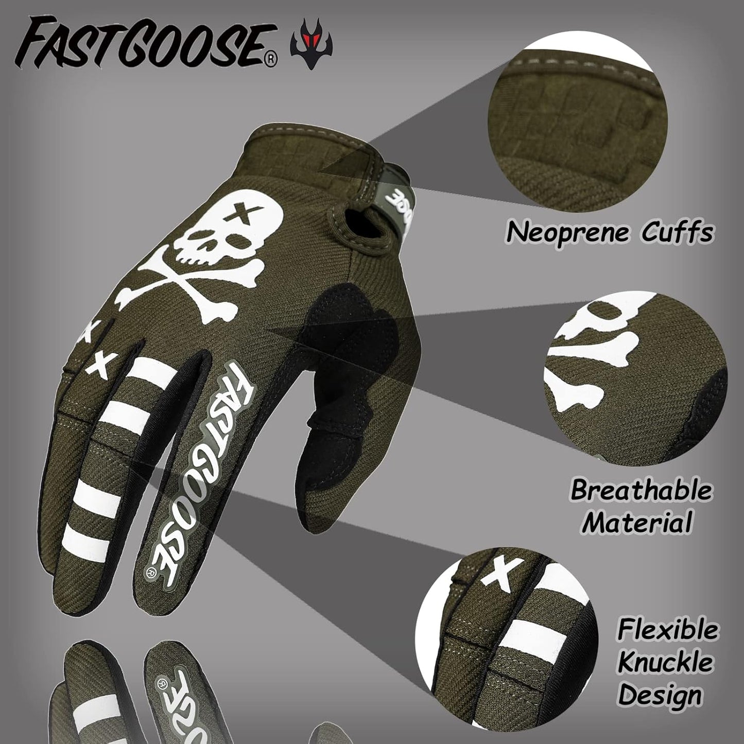 Dirt Bike Motorcycle Gloves - Motocross, Motorbike & ATV Off Road Racing Sports Cycling Gloves