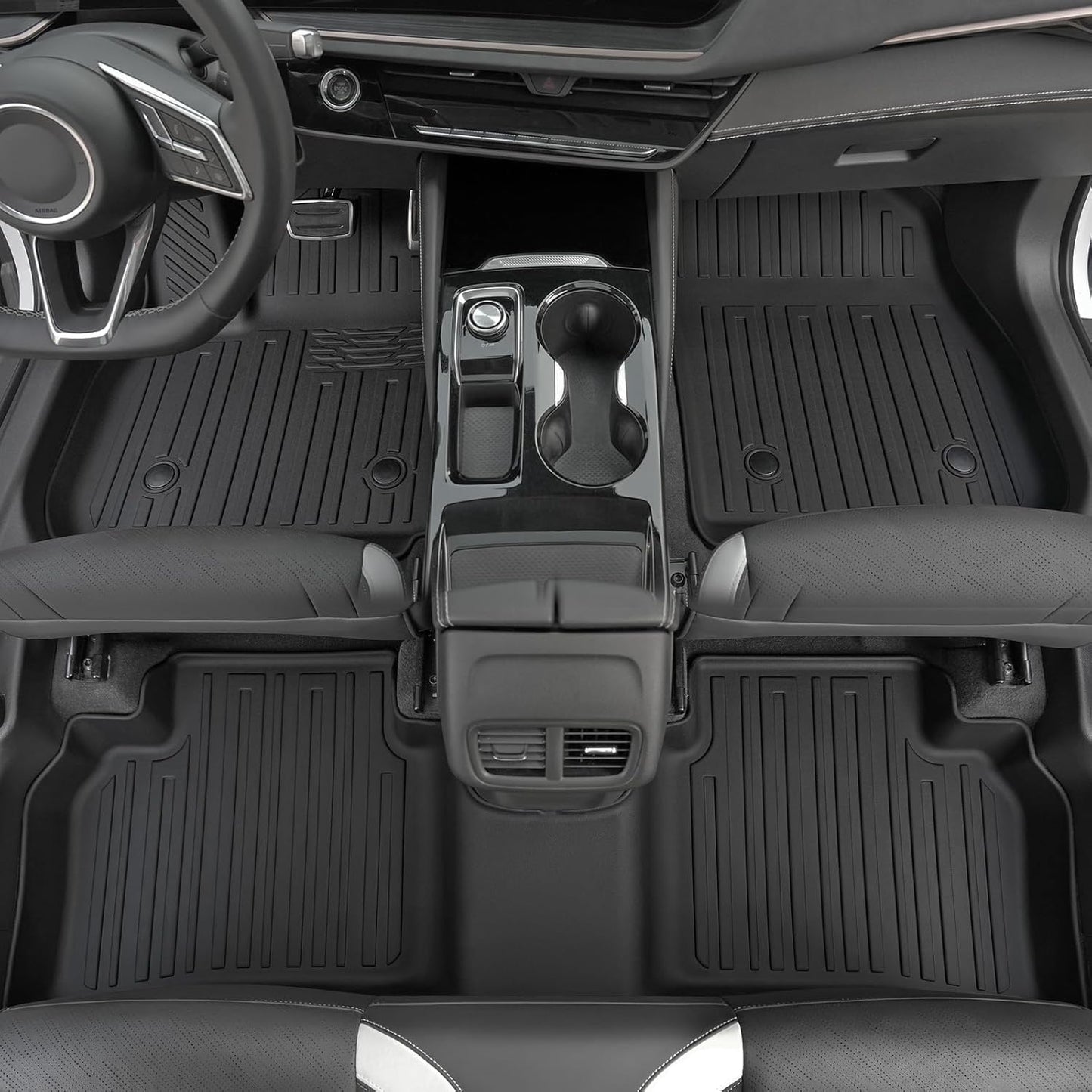 Floor Mats Set for Buick Envision 2021-2025 Accessories, Full Coverage All Weather Floor Mats Cargo Mat with Backrest Protectors & Door Sill Guards