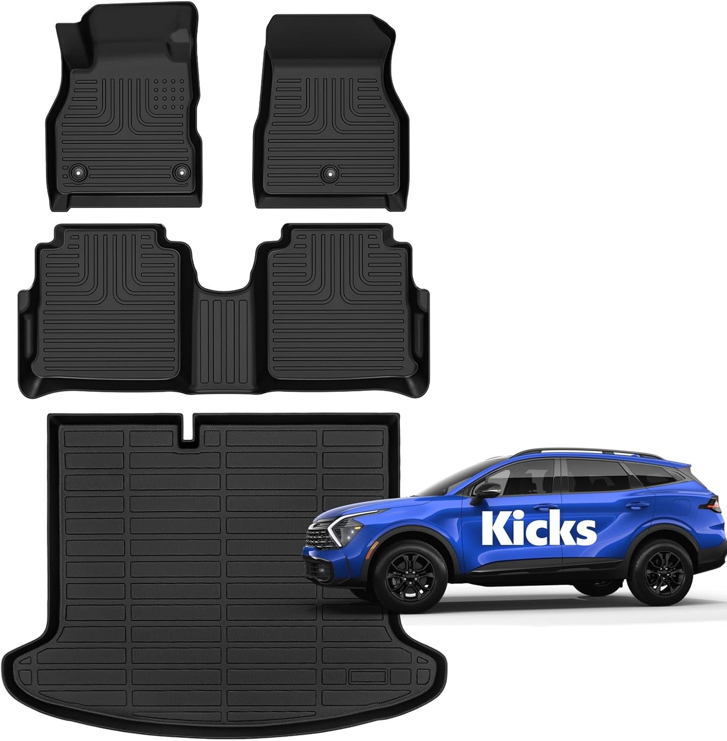 for Nissan Kicks Floor Mats 2024 2023 2022 2021 2020 2019 2018 Car Mats for Nissan Kicks Accessories All Weather Floor Mats Cargo Liner 2018-2024