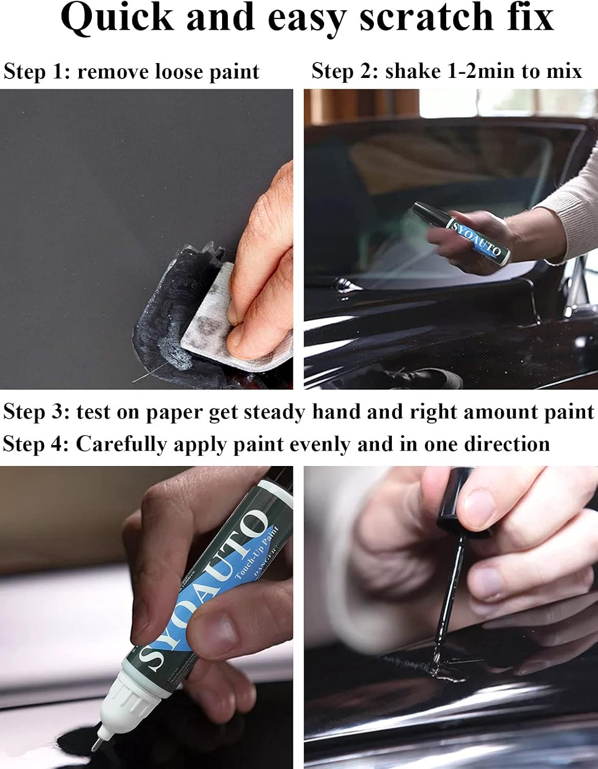 SYOAUTO Blizzard Pearl 070 Touch Up Paint Fit for Toyota Cars Auto Touch up Paint Scratch Repair Pen Brush and Tip 2 in 1 Blizzard Pearl 070