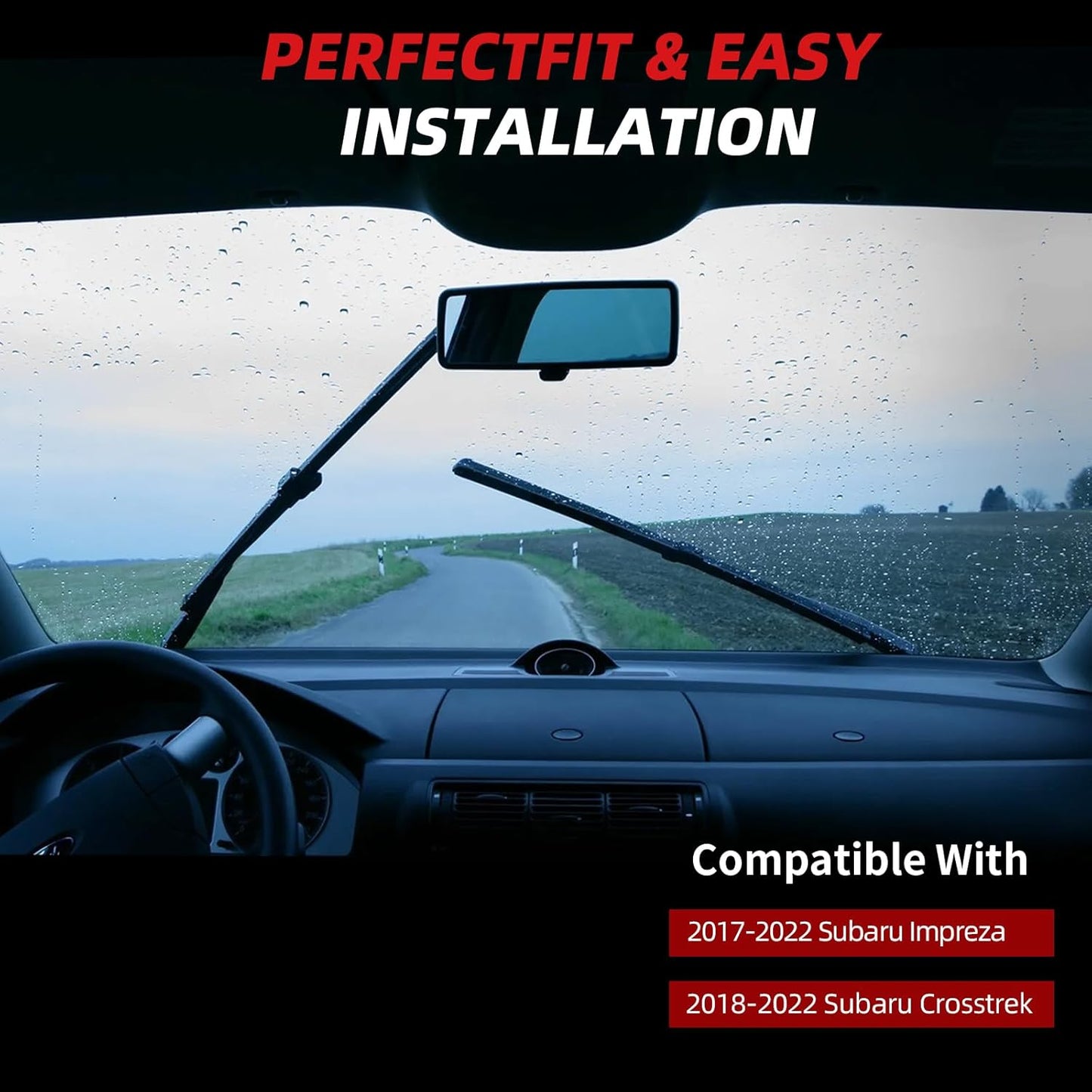 OTUAYAUTO Premium Windshield Wiper Blades - Replacement for Subaru Impreza 17-22, Crosstrek 18-22, All-Weather Performance, Front and Rear Wiper Blades, Top Lock - 26"+16"+12" (Pack of 3)